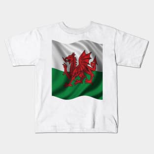 Y Ddraig Goch Welsh Flag Kids T-Shirt